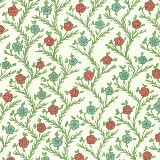 Orange and Blue Stamped Flowers Italian Print Paper ~ Rossi Italy